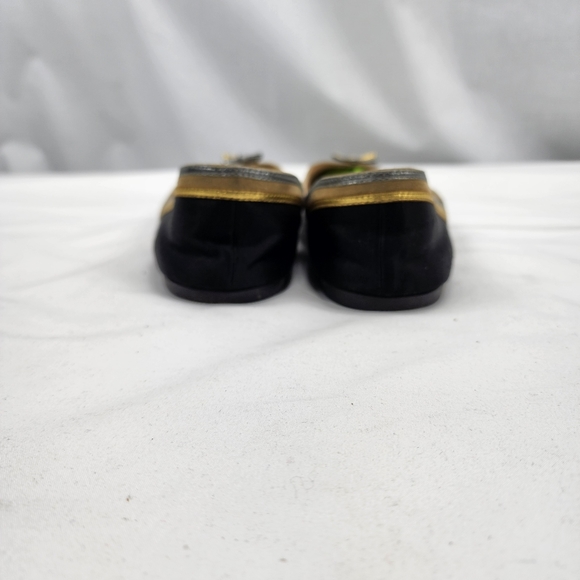Prada Black Gold and Silver Flats Prada Size 38 US 8 - Picture 5 of 8